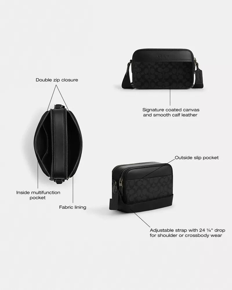 Graham-crossbody-veske i Signature Canvas