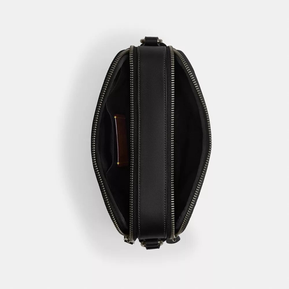 Graham-crossbody-veske i Signature Canvas med striper