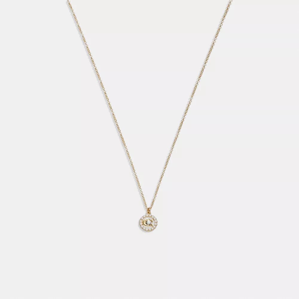 Halskjede med «Signature Crystal Pearl»-anheng