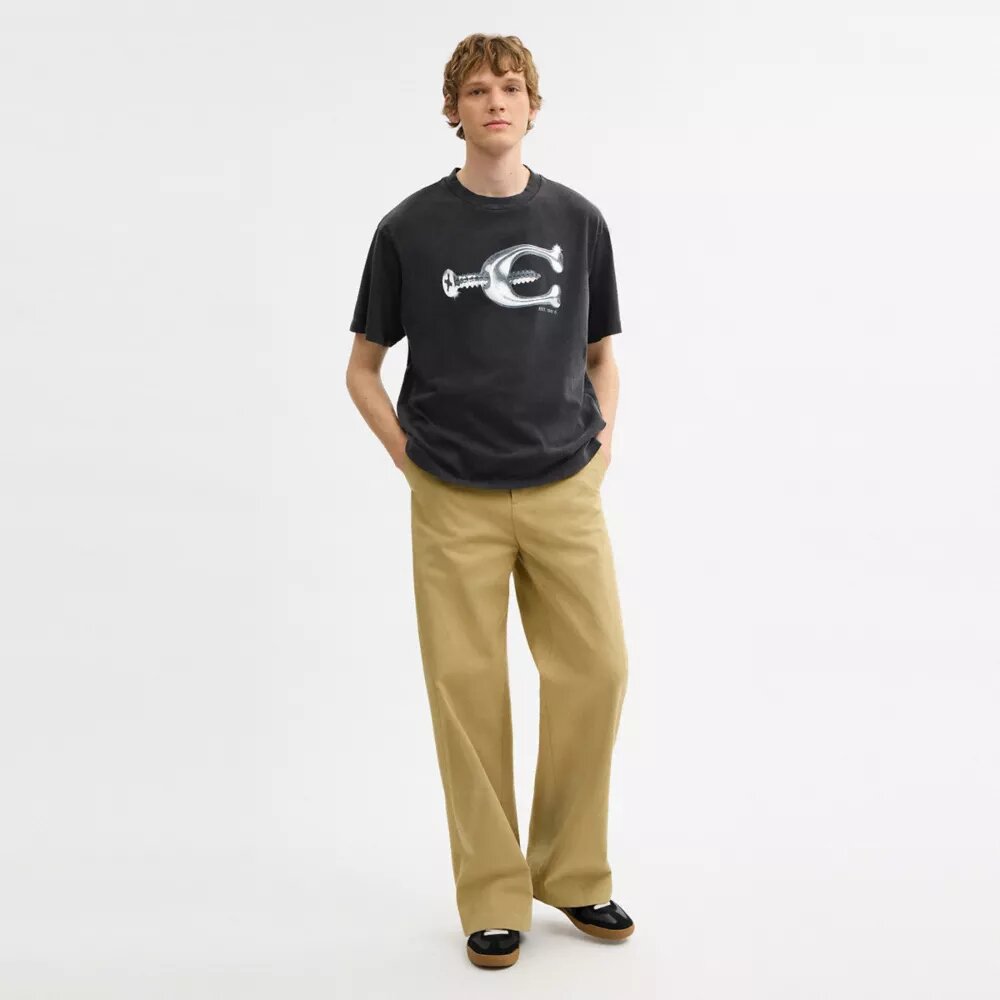Hardware avslappet T-shirt i økologisk bomull