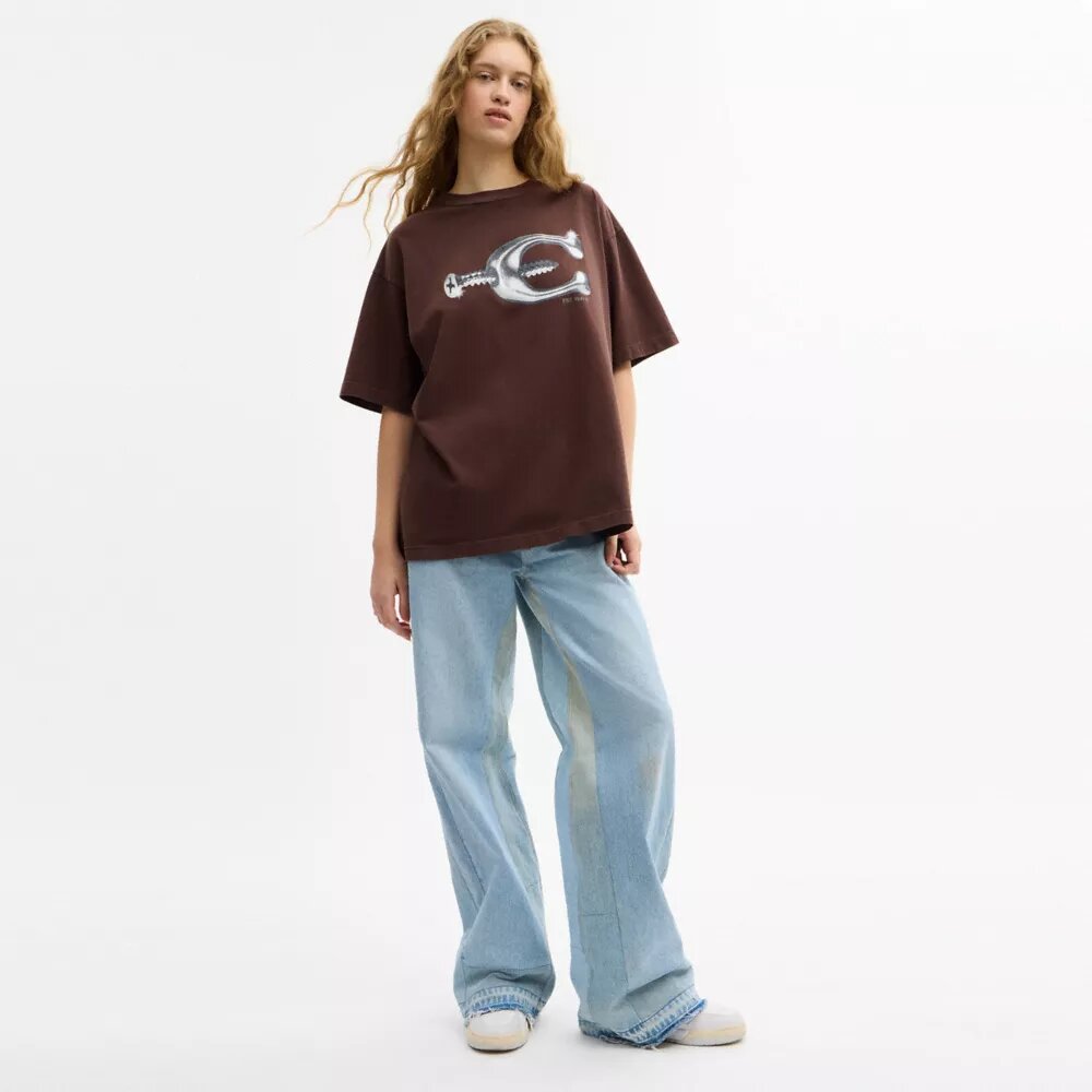 Hardware avslappet T-shirt i økologisk bomull