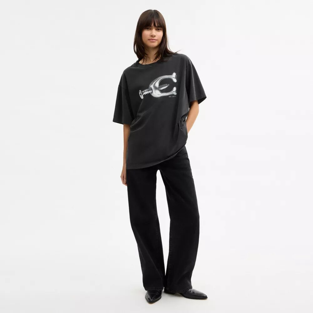 Hardware avslappet T-shirt i økologisk bomull