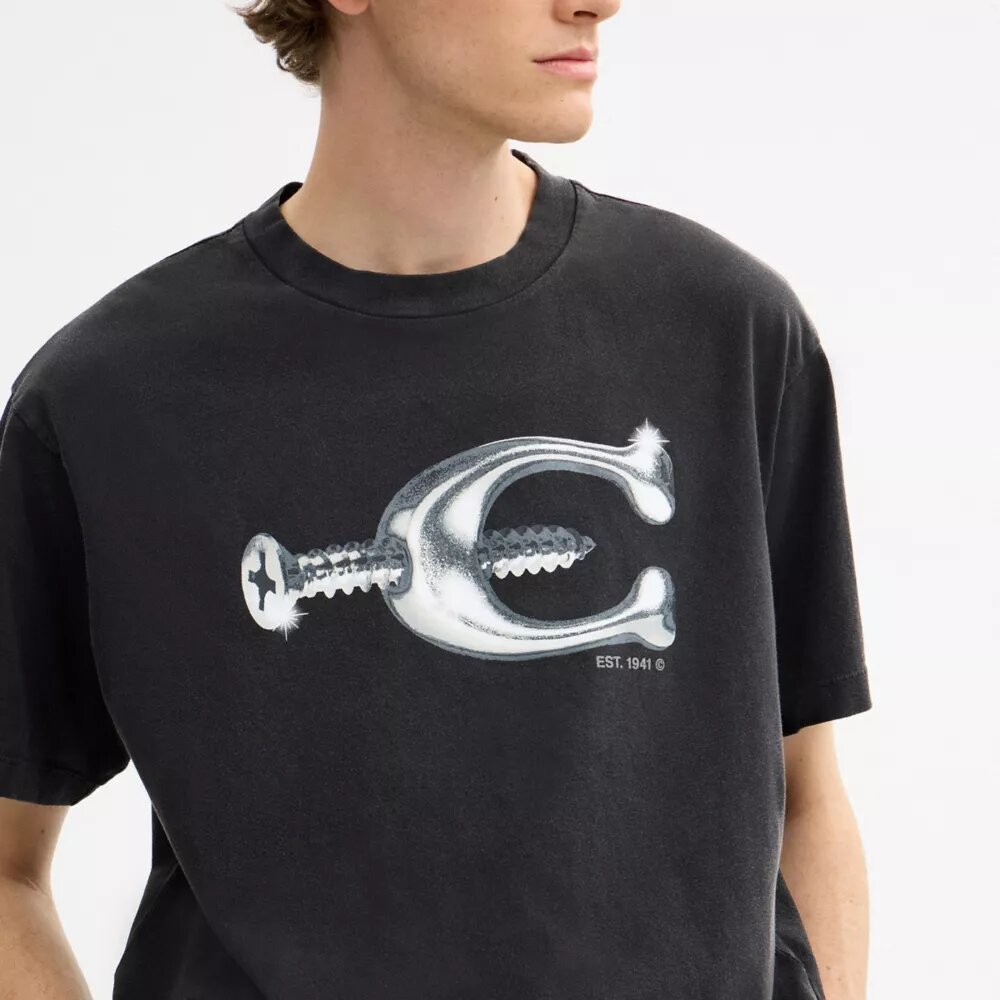 Hardware avslappet T-shirt i økologisk bomull