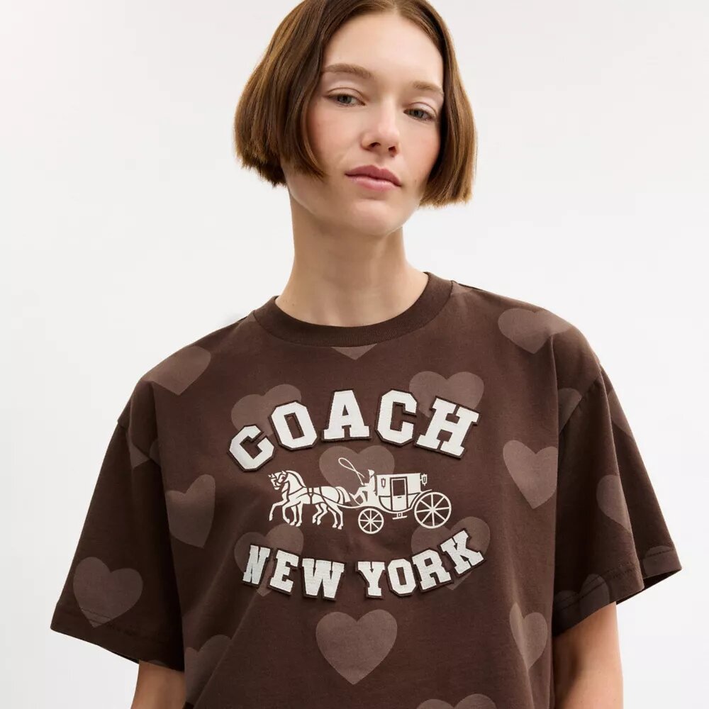 Horse and Carriage med hjerte – kort T-shirt i økologisk bomull