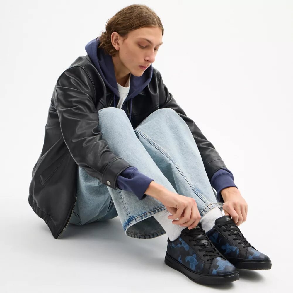Høye sneakers i Signature Canvas med kamuflasjeprint