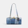 Kisslock Barrel Bag 28 i gjenbrukt denim