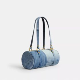 Kisslock Barrel Bag 28 i gjenbrukt denim