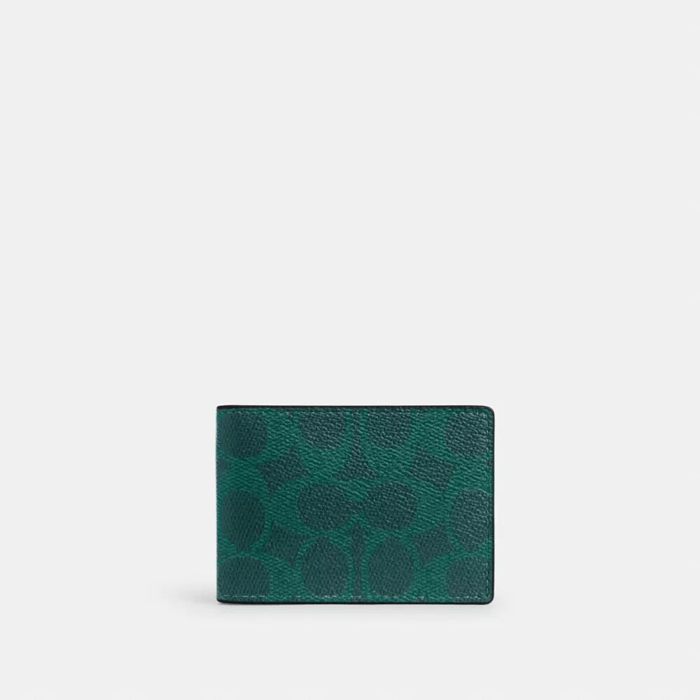 Kompakt lommebok i Signature Canvas