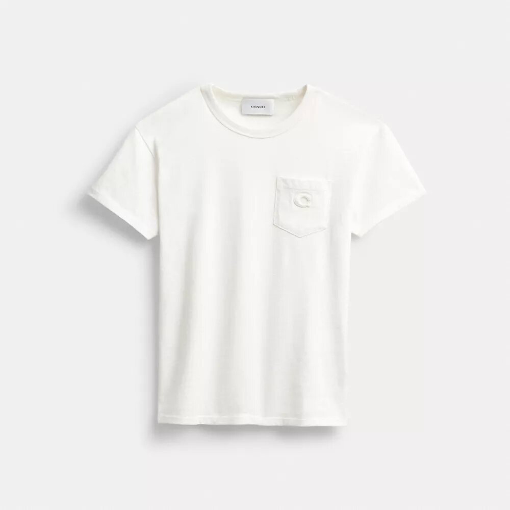 Kortærmet T-shirt med lomme i økologisk bomull