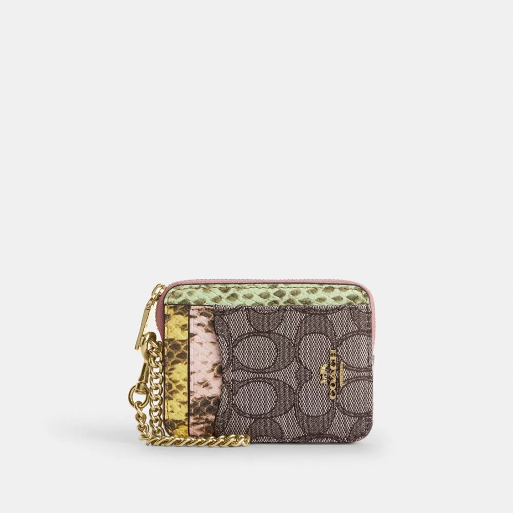 Kortetui med glidelås i signatur-jacquard