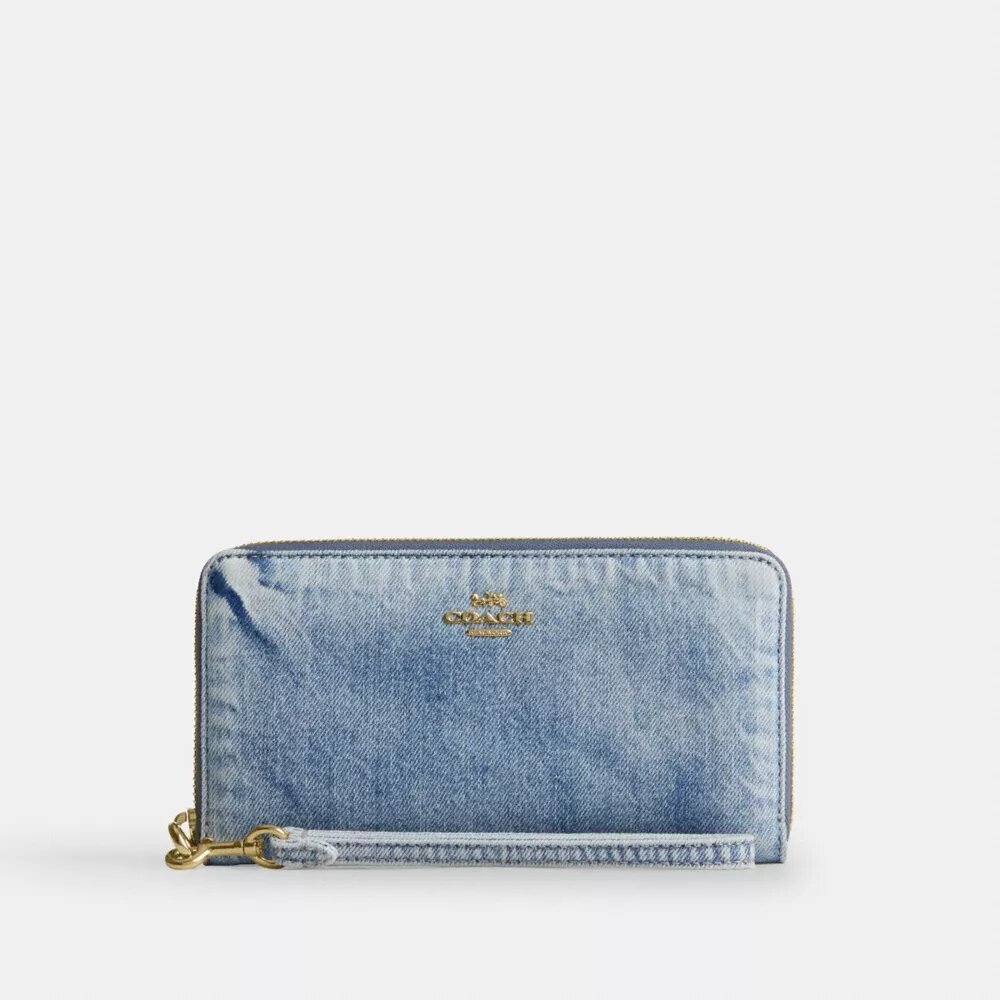 Lang lommebok med glidelås rundt i «Loved Denim»