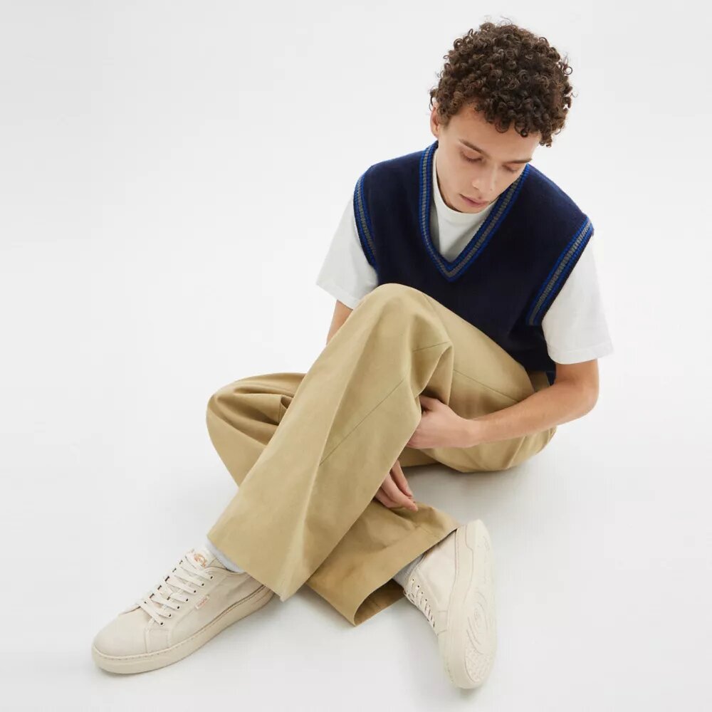 Lerretssneakers i signatur-jacquard