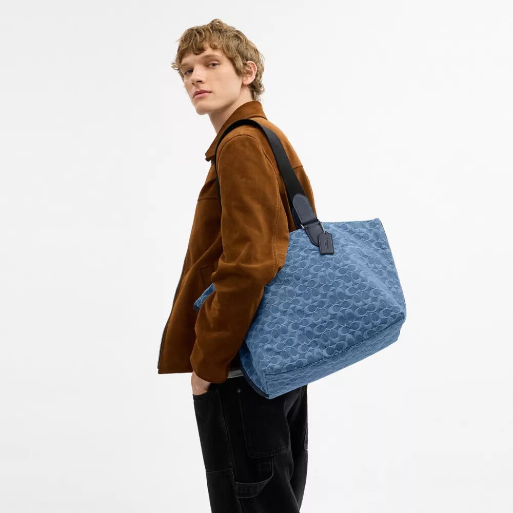 Liten Tote-veske i signaturdenim