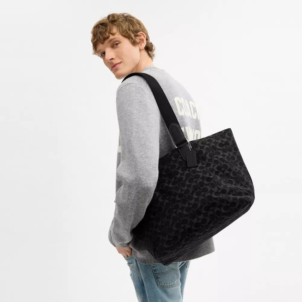 Liten Tote-veske i signaturdenim