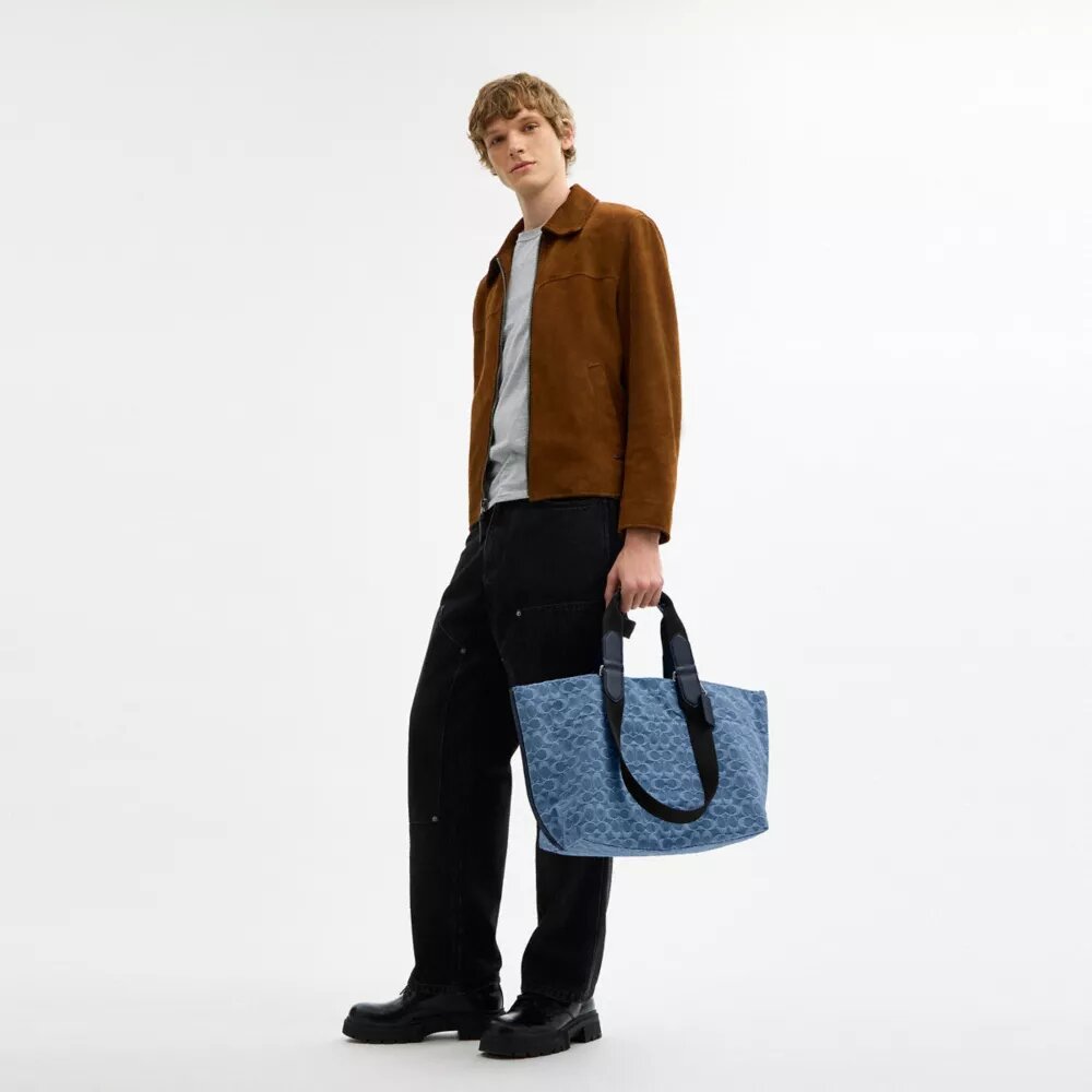 Liten Tote-veske i signaturdenim