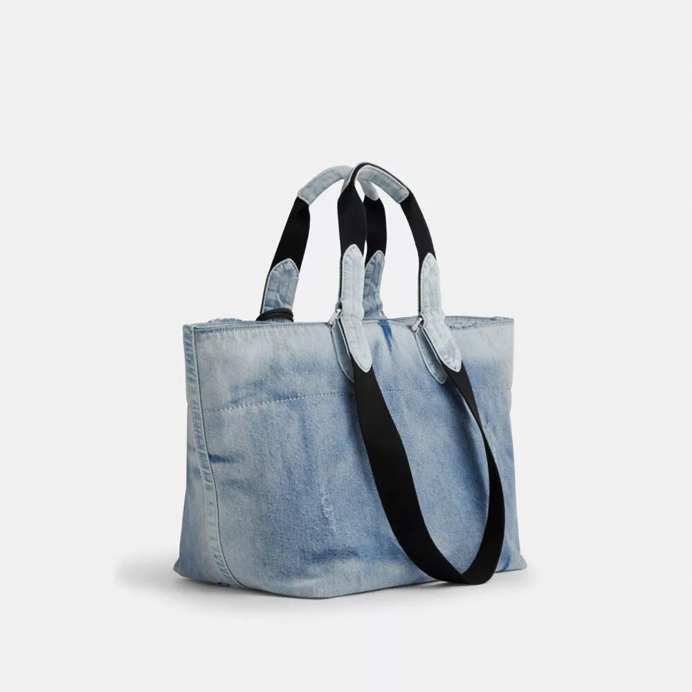Liten «Tour»-tote-veske i «Loved Denim» med anheng