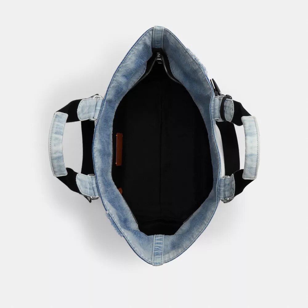 Liten «Tour»-tote-veske i «Loved Denim» med anheng