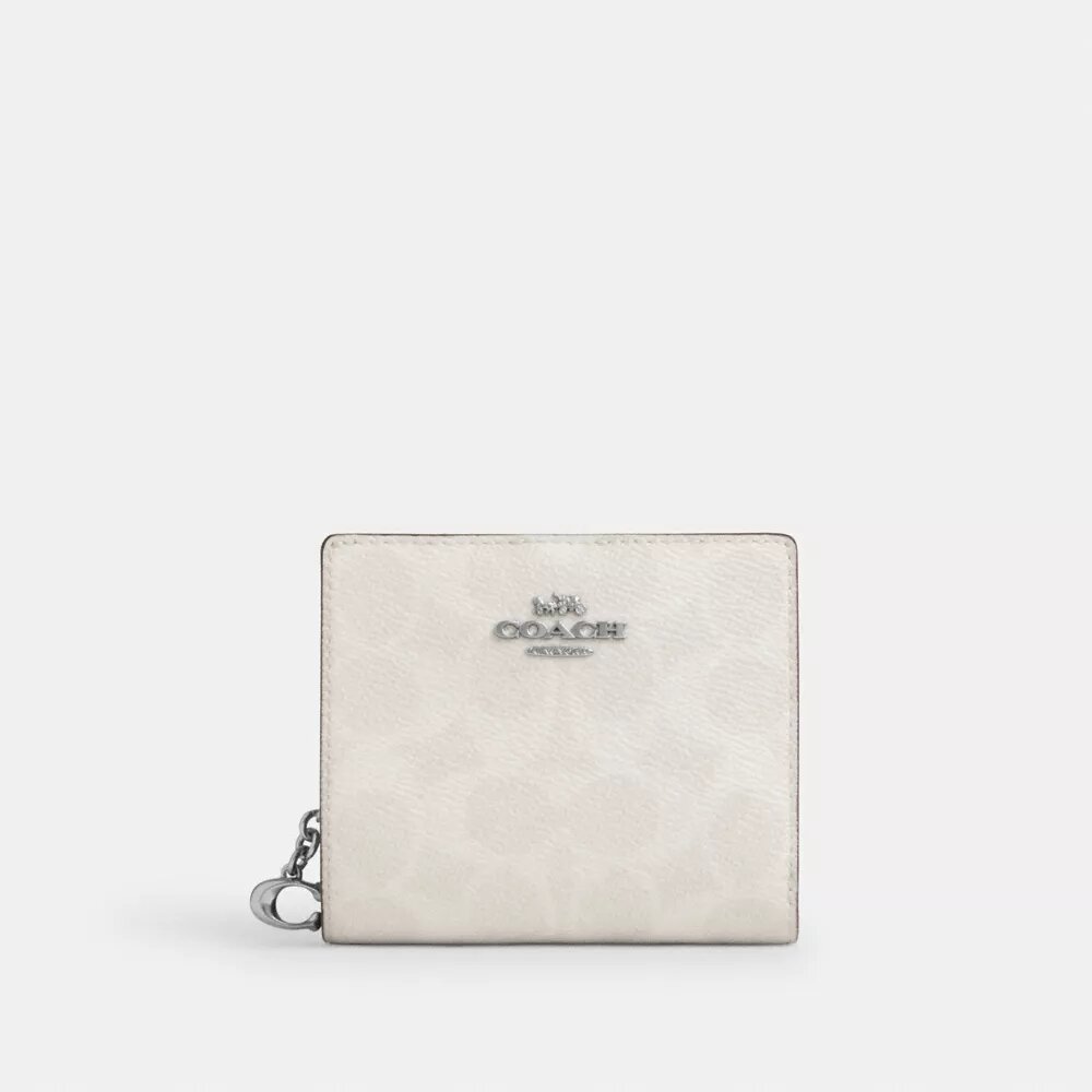 Lommebok med trykknapp i Signature Canvas
