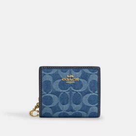 Lommebok med trykknapp i Signature-denim