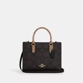 Maggie liten tote-veske i blokkmønstret Signature Canvas