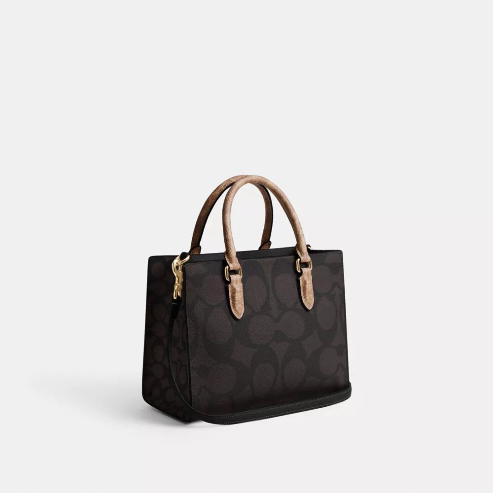 Maggie liten tote-veske i blokkmønstret Signature Canvas