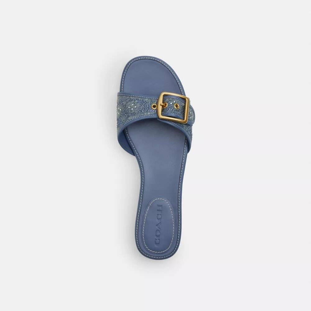 Margot-sandalen i Crystal Signature Denim