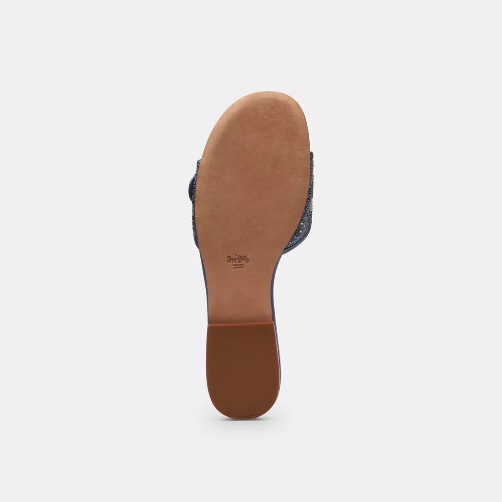 Margot-sandalen i Crystal Signature Denim