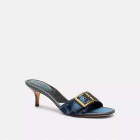 Margot-sandaler med vårt karakteristiske denim-lappeteppe