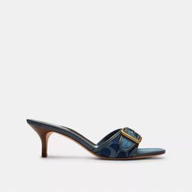 Margot-sandaler med vårt karakteristiske denim-lappeteppe