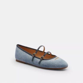 Mary Janes med dobbel spenne i «Loved Denim»