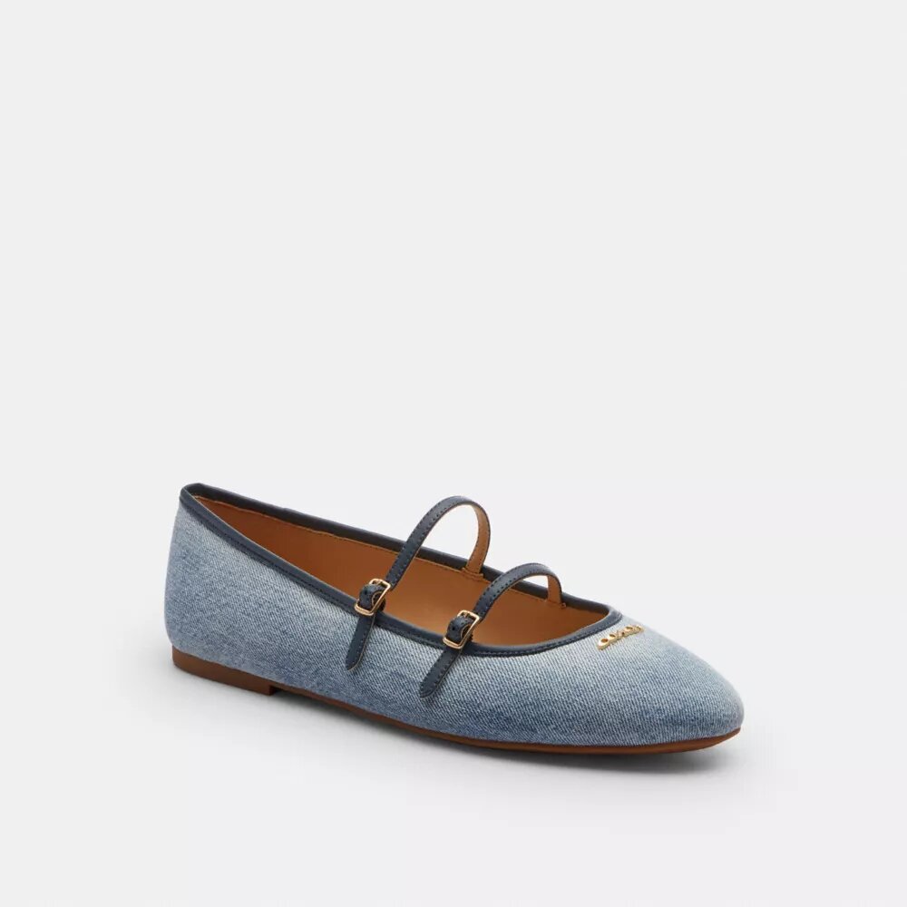 Mary Janes med dobbel spenne i «Loved Denim»