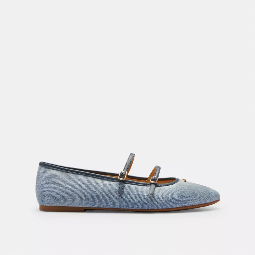 Mary Janes med dobbel spenne i «Loved Denim»