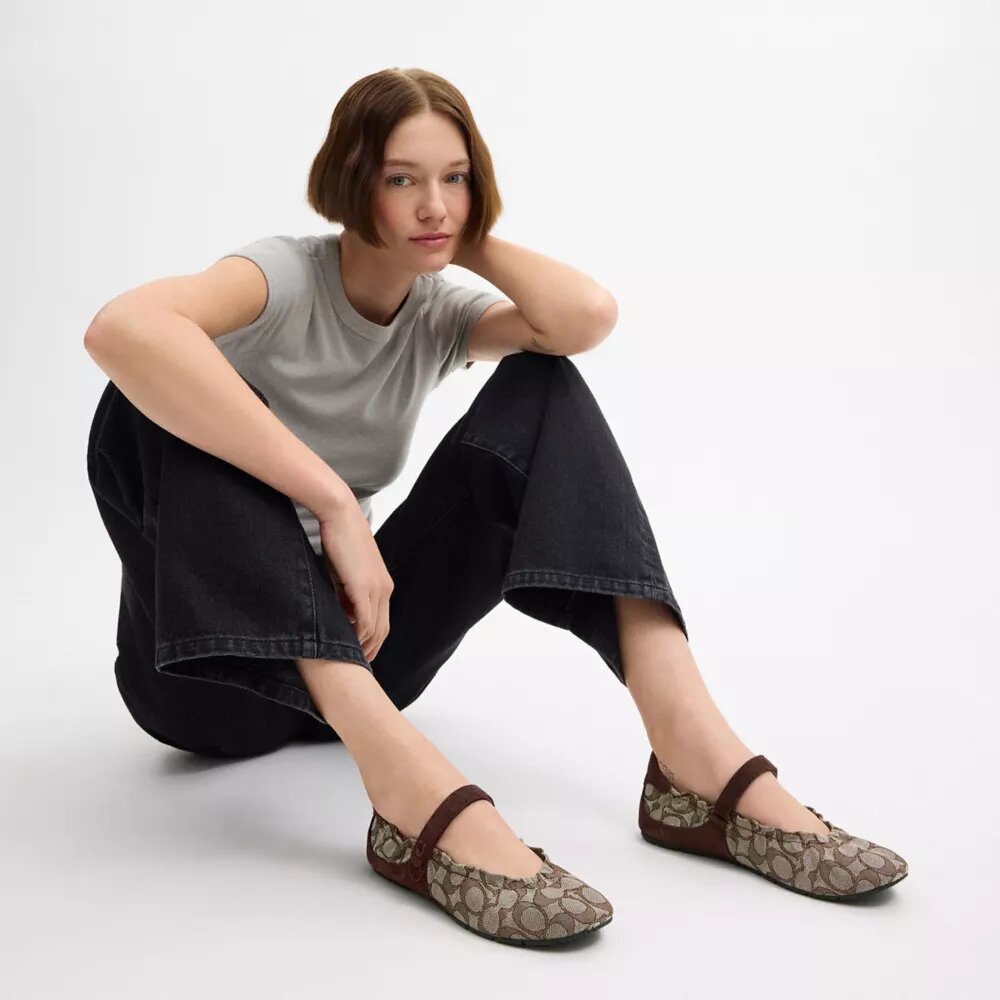 Mary Janes-sneaker i signatur-jacquard