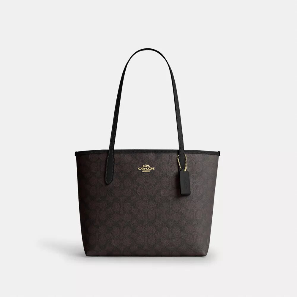 Mellomstor City-tote i Signature Canvas