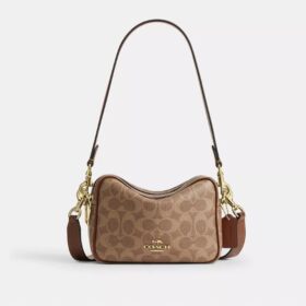 Mini Carey-crossbody-veske i Signature Canvas