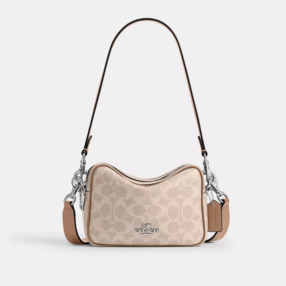 Mini Carey-crossbody-veske i Signature Canvas