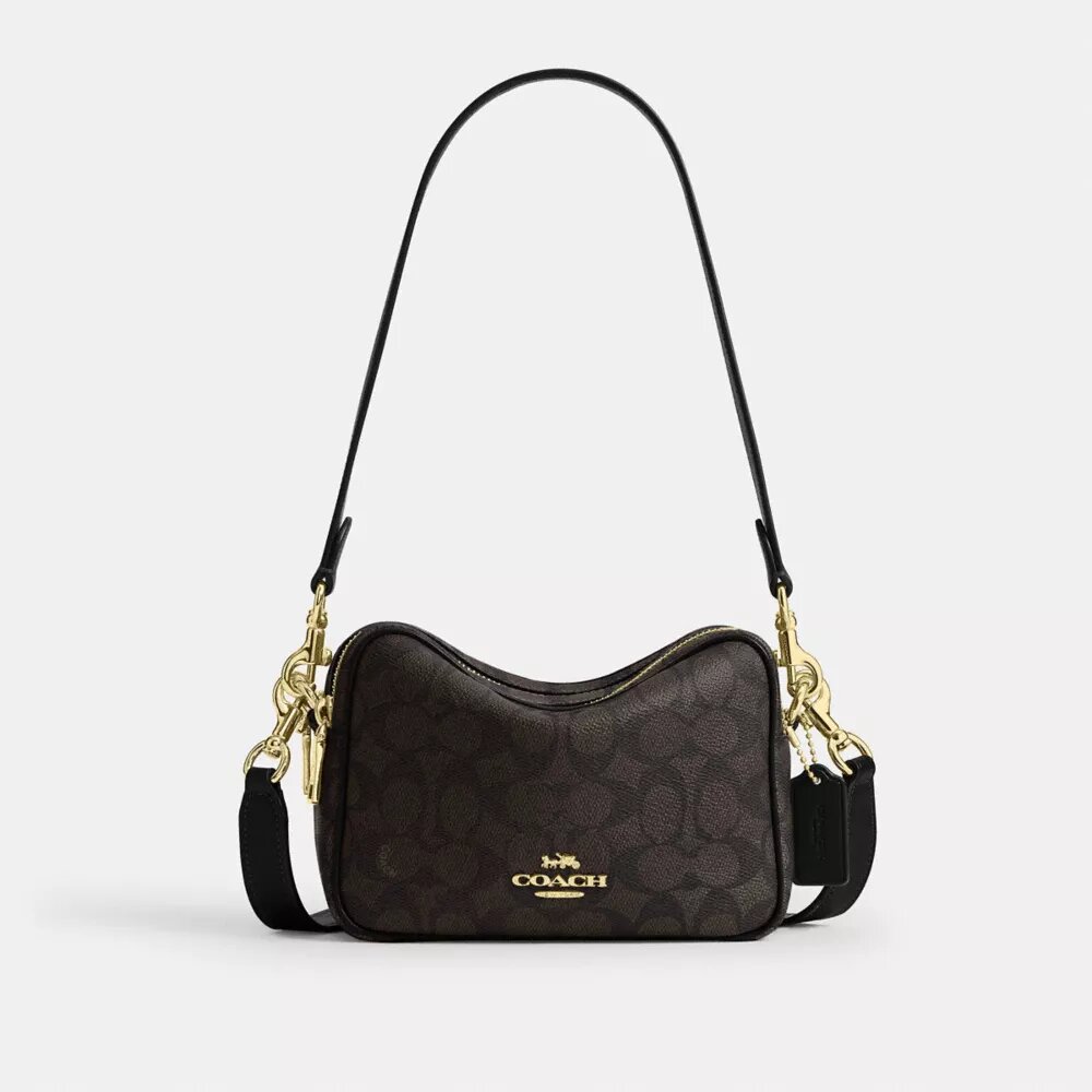 Mini Carey-crossbody-veske i Signature Canvas