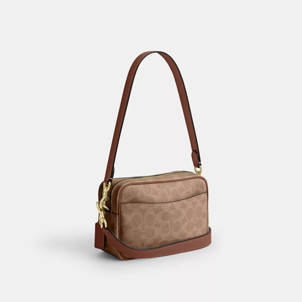 Mini Carey-crossbody-veske i Signature Canvas