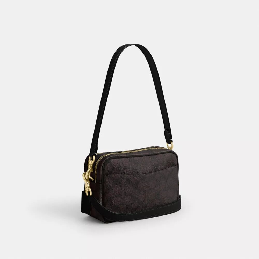 Mini Carey-crossbody-veske i Signature Canvas