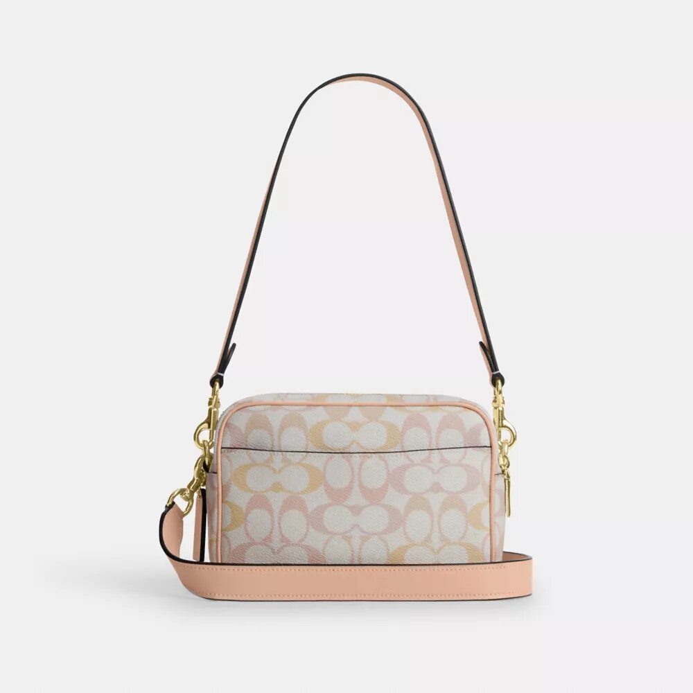 Mini Carey-crossbody-veske i Signature Canvas