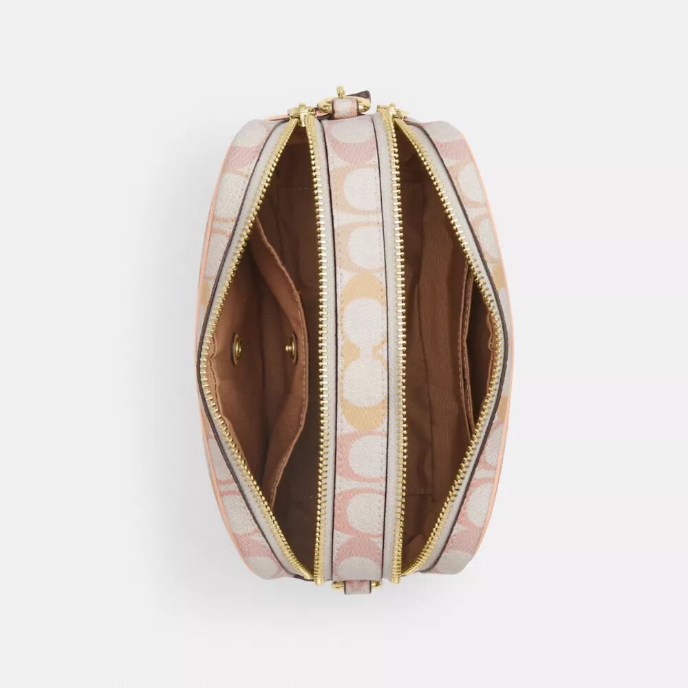 Mini Carey-crossbody-veske i Signature Canvas