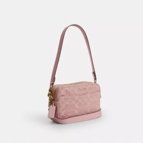 Mini Carey-crossbody-veske i Signature Denim