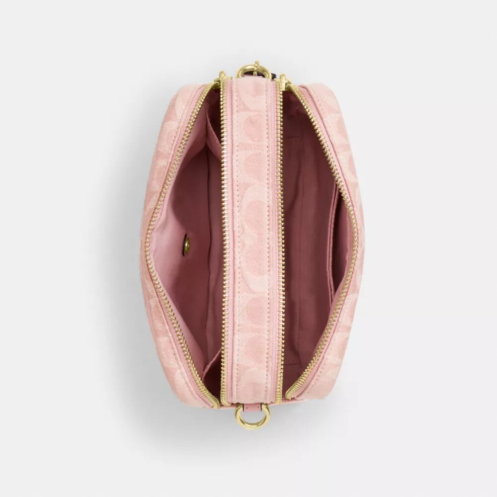 Mini Carey-crossbody-veske i Signature Denim