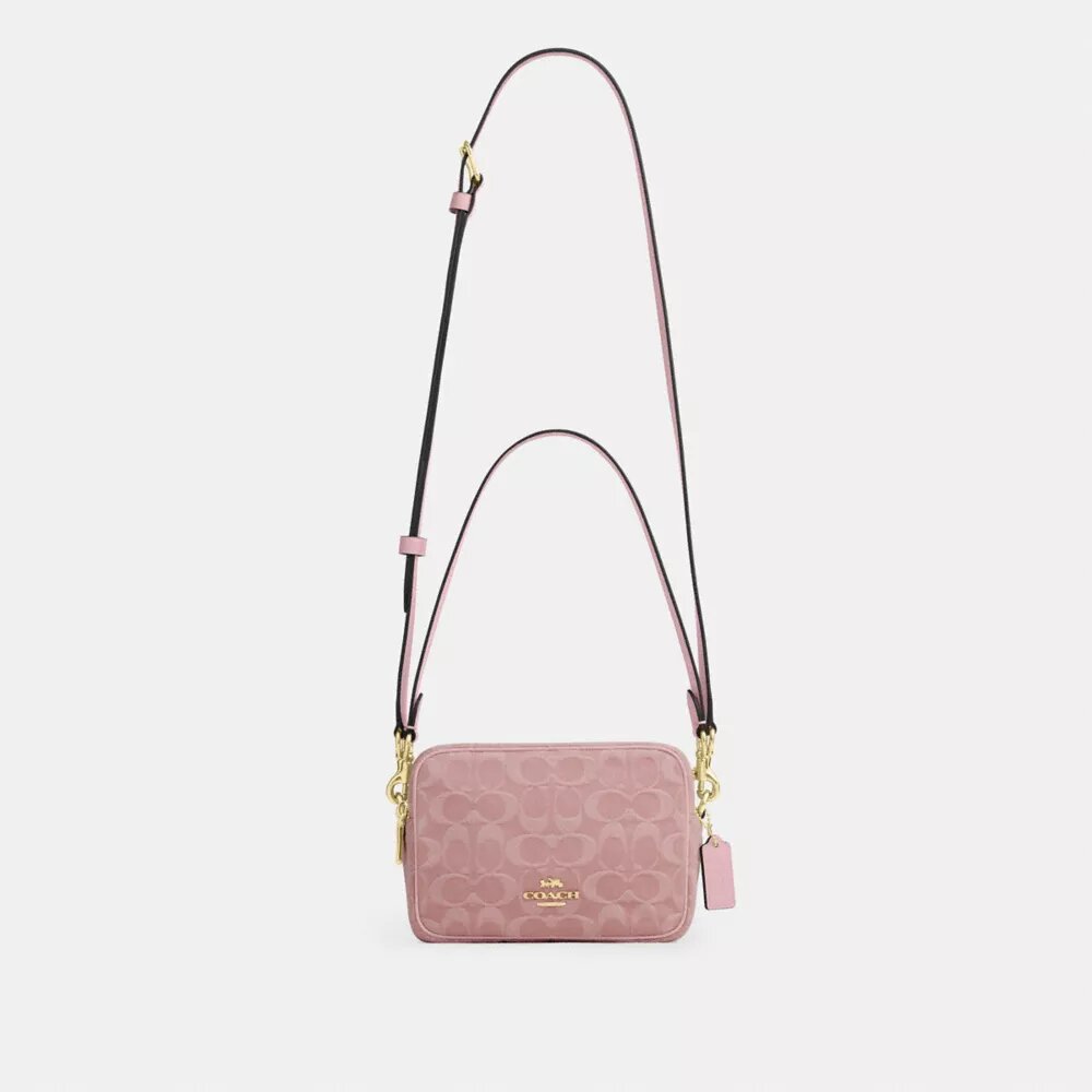 Mini Carey-crossbody-veske i Signature Denim