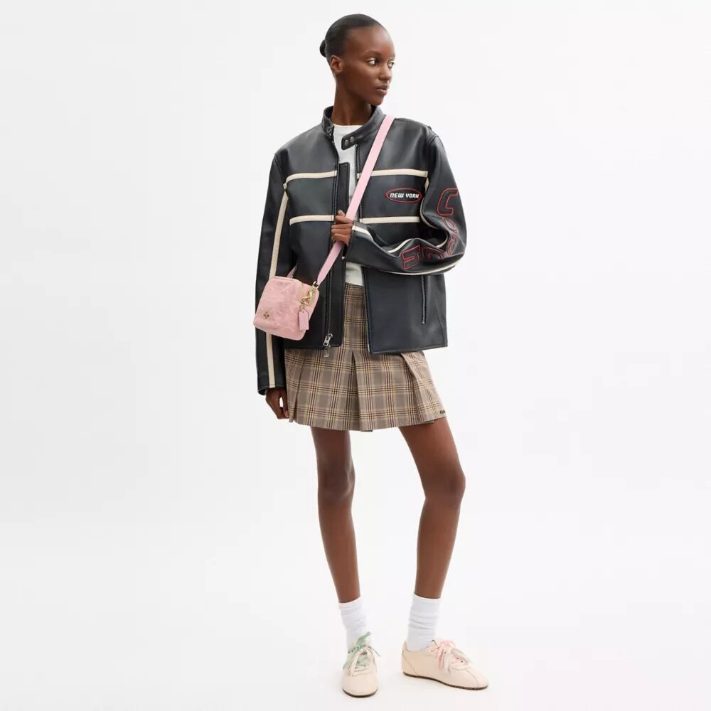 Mini Carey-crossbody-veske i Signature Denim