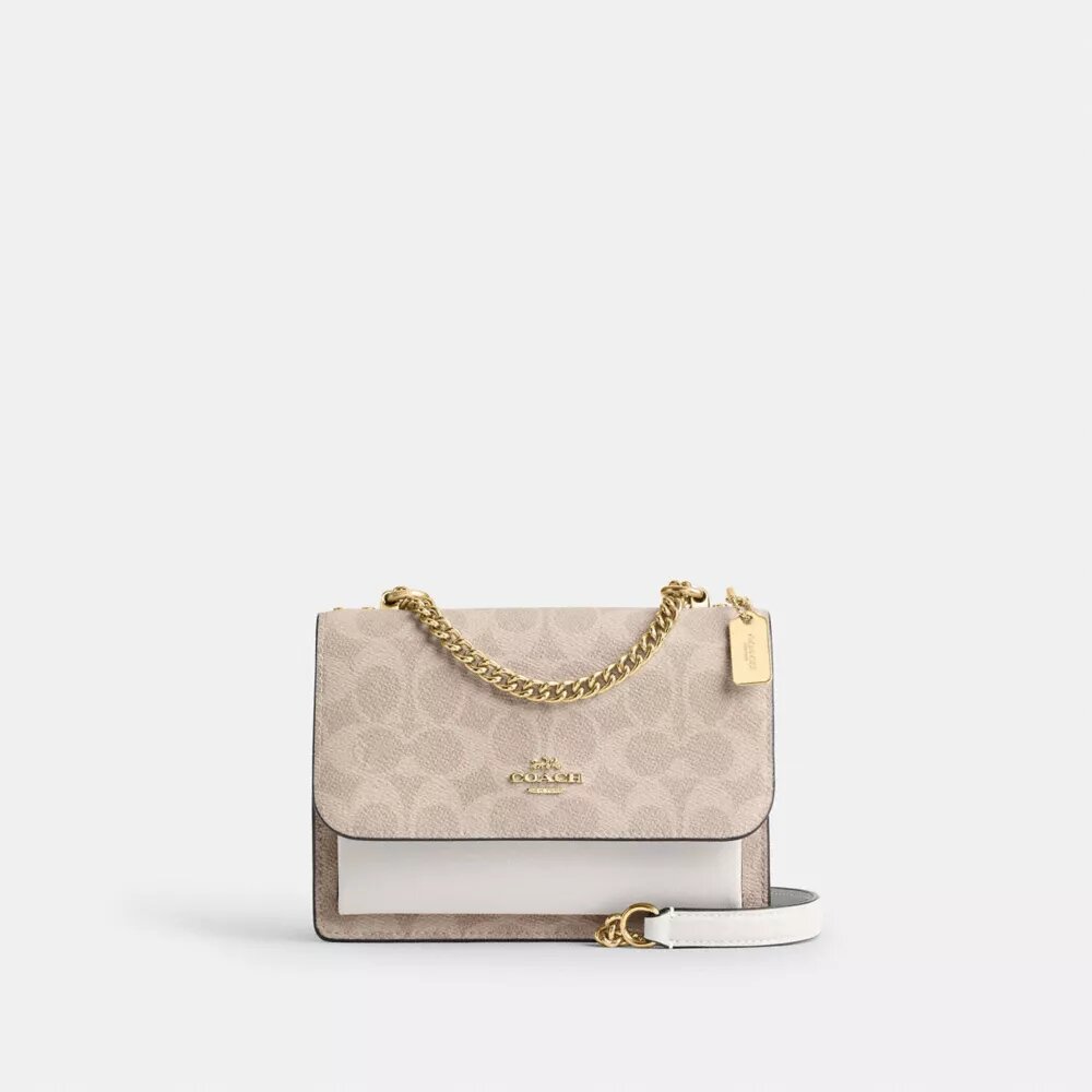 Mini Klare-crossbody-veske i Signature Canvas