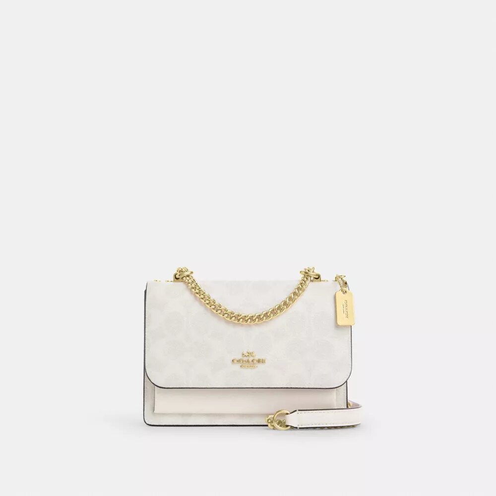Mini Klare-crossbody-veske i Signature Canvas