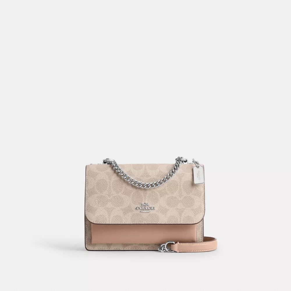 Mini Klare-crossbody-veske i Signature Canvas