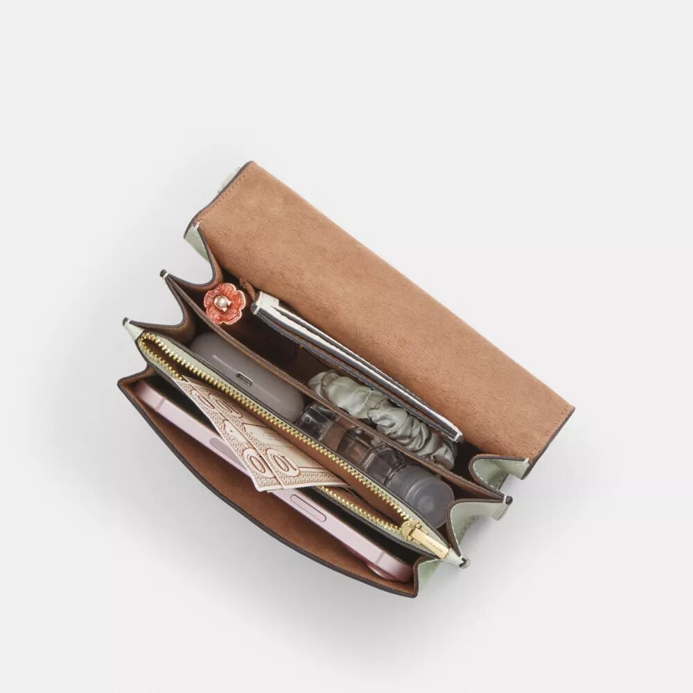 Mini Klare-crossbody-veske med blomstermønster