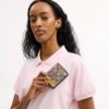 Mini-lommebok på kjede i signatur-jacquard med blomsterbroderi